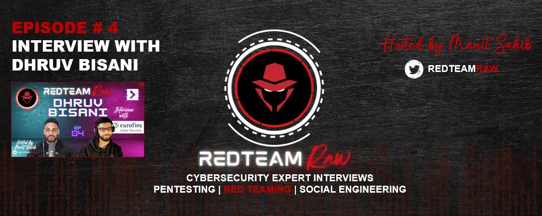 RedTeam Raw, Episode #4: Dhruv Bisani on his journey to becoming the Head of Red Teaming at a UK Cyber Security Consultancy